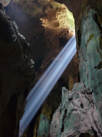 ray of light in Burnt Cave